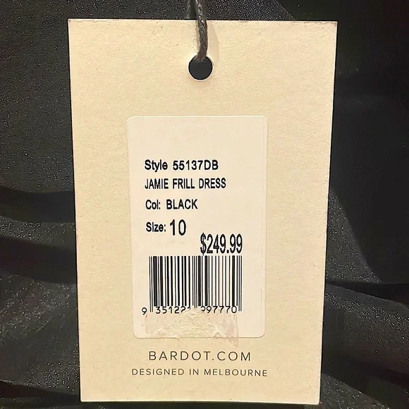 NWT BARDOT Mini Black Frill Dress - Picture 6 of 7